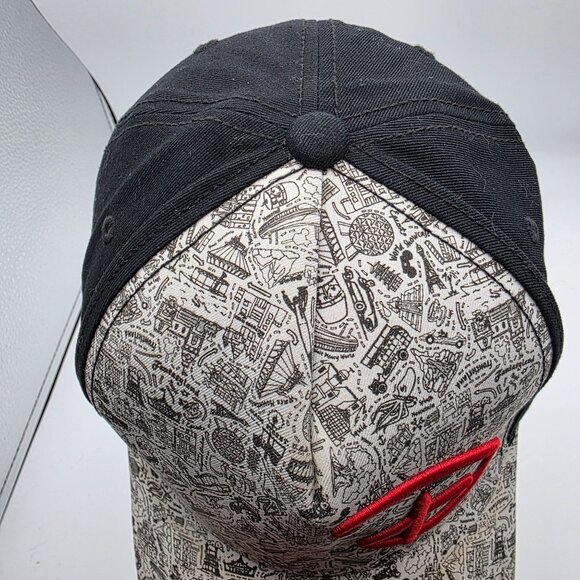 Disney D Black White Adult Snapback Hat Red Logo Adjustable Casual Outdoors - Picture 5 of 9
